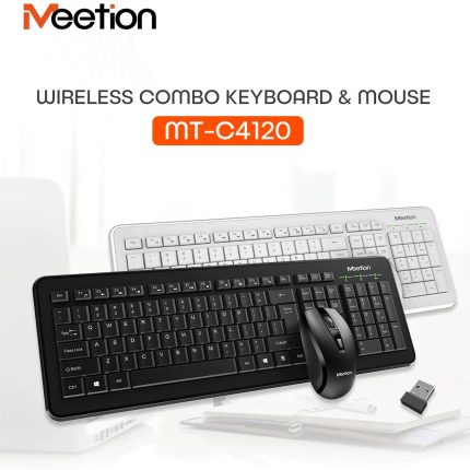 Meetion MT-C4120 Compact Wireless Keyboard & Mouse Combo | Silent Click | Nano Receiver | Affordable Set in Nepal