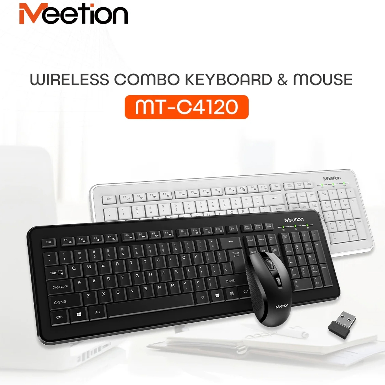 c4120-6.jpg Meetion MT-C4120 Compact Wireless Keyboard & Mouse Combo | Silent Click | Nano Receiver | Affordable Set in Nepal - Image 1