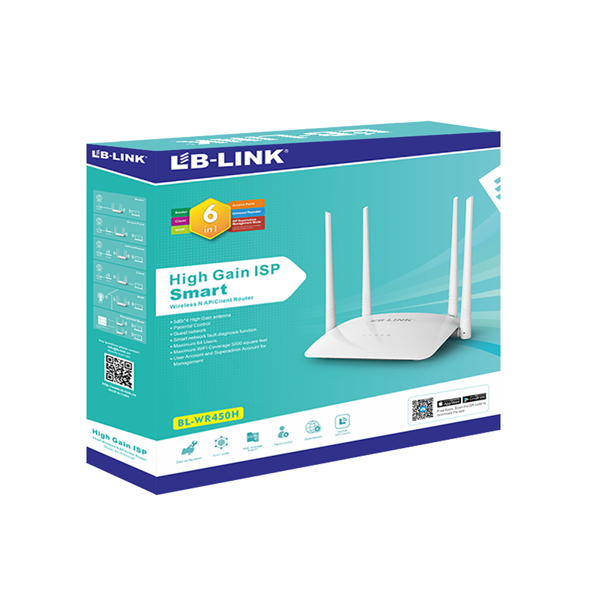lb1.png LB-Link 300Mbps DSL Router | Smart Wireless | Client Router | 4-Port Switch | WISP | Easy Setup | Budget WiFi Solution - Image 1