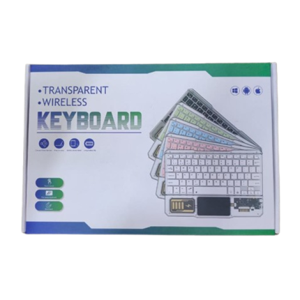 Transparent Wireless Mechanical Keyboard | RGB | Compact Design | Bluetooth Connection | Built in Touch Pad | Easy To Carry & Use